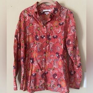 Foxcroft for Appleseed’s Pink Paisley Blouse 14